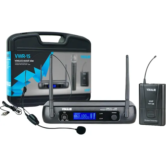 Microfone Headset UHF VWR15 Preto VOKAL (62514)
