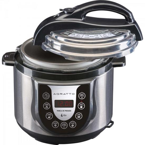 Panela de Pressão Digital Agratto PED02 Cinza/Preta 220v por 445,99 à vista no boleto/pix ou parcele em até 10x sem juros. Compre na loja Mundomax!