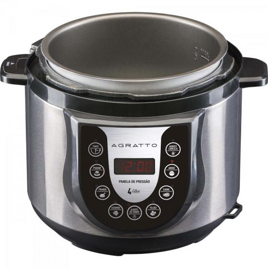 Panela de Pressão Digital Agratto PED02 Cinza/Preta 220v por 445,99 à vista no boleto/pix ou parcele em até 10x sem juros. Compre na loja Mundomax!