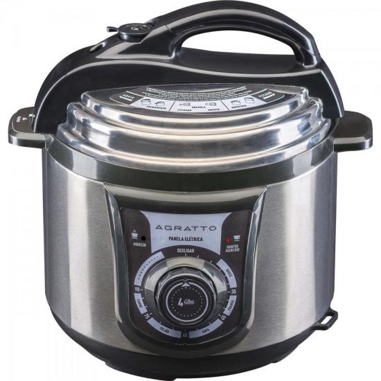Panela de Pressão Elétrica Agratto PE01 Cinza/Preta 127v por 461,99 à vista no boleto/pix ou parcele em até 10x sem juros. Compre na loja Mundomax!