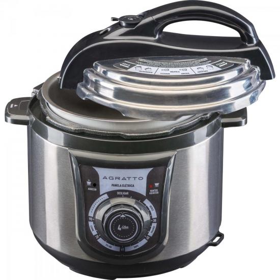 Panela de Pressão Elétrica Agratto PE01 Cinza/Preta 127v por 461,99 à vista no boleto/pix ou parcele em até 10x sem juros. Compre na loja Mundomax!