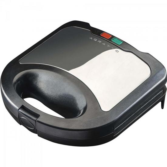 Sanduicheira e Grill em Aço Inox 127V SI01 Preta/Prata AGRATTO por 0,00 à vista no boleto/pix ou parcele em até 1x sem juros. Compre na loja Mundomax!