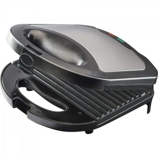 Sanduicheira e Grill em Aço Inox 220V SI02 Preta/Prata AGRATTO por 0,00 à vista no boleto/pix ou parcele em até 1x sem juros. Compre na loja Mundomax!