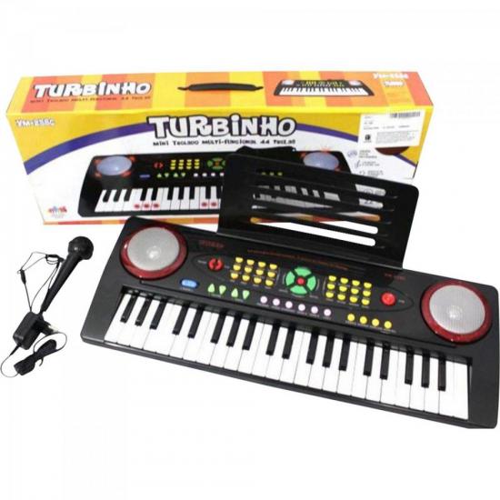 Teclado Infantil TURBO YM-238C Preto por 333,90 à vista no boleto/pix ou parcele em até 10x sem juros. Compre na loja Mundomax!