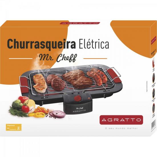 Churrasqueira Elétrica 127V CH01 Preta AGRATTO por 0,00 à vista no boleto/pix ou parcele em até 1x sem juros. Compre na loja Mundomax!