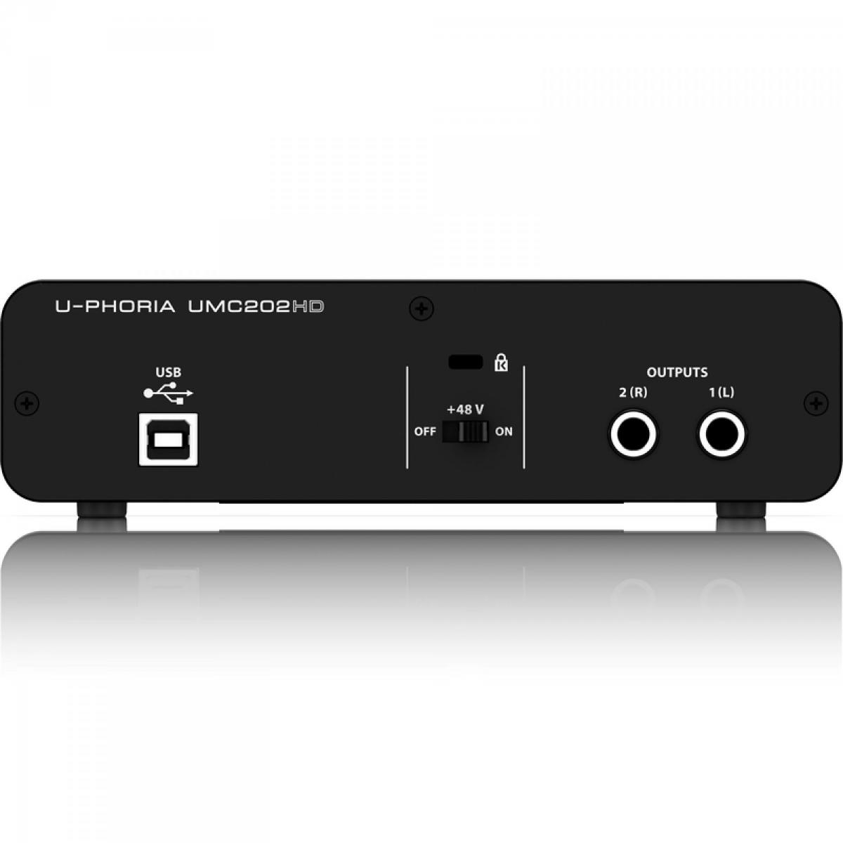 Interface de Áudio Digital U-PHORIA UMC202HD Preto BEHRINGER