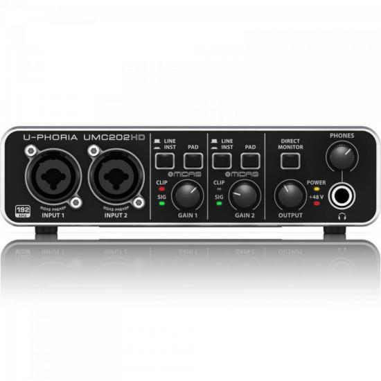 Interface de Áudio Digital U-PHORIA UMC202HD Preto BEHRINGER por 1.109,00 à vista no boleto/pix ou parcele em até 12x sem juros. Compre na loja Mundomax!
