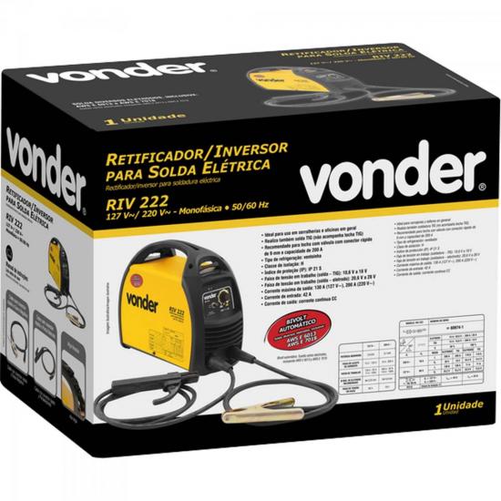 Retificador/Inversor Para Solda Elétrica Bivolt RIV222 Amarelo VONDER por 0,00 à vista no boleto/pix ou parcele em até 1x sem juros. Compre na loja Mundomax!