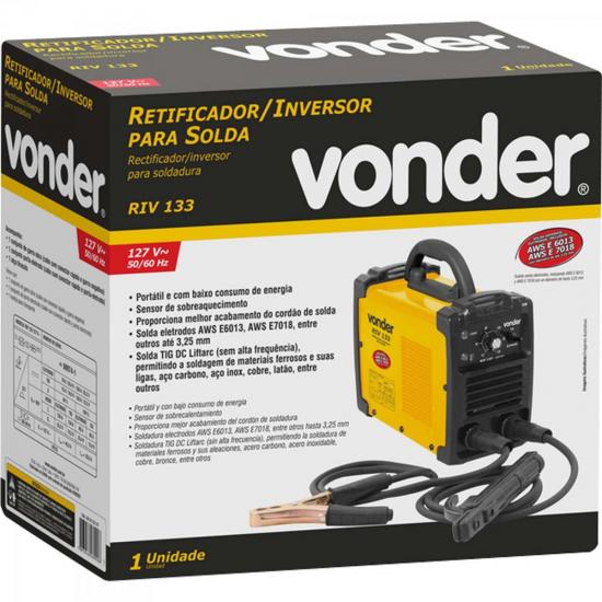Retificador/Inversor 220V RIV133 Amarelo VONDER por 0,00 à vista no boleto/pix ou parcele em até 1x sem juros. Compre na loja Mundomax!