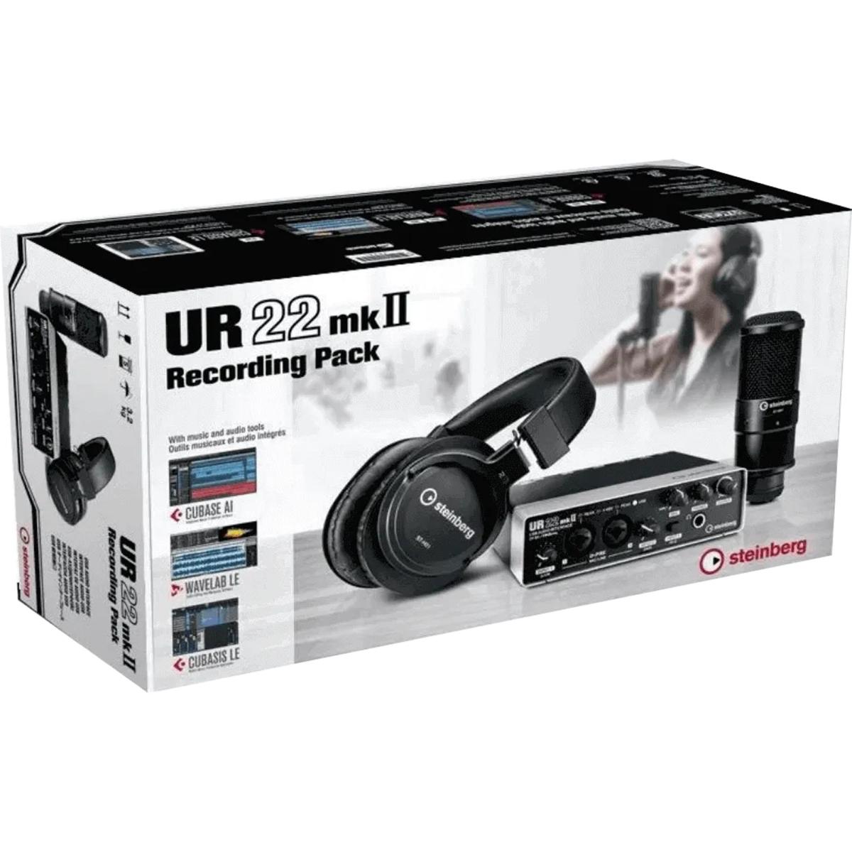 Kit de Recording Pack Steinberg UR22 MKII Preto - Mundomax