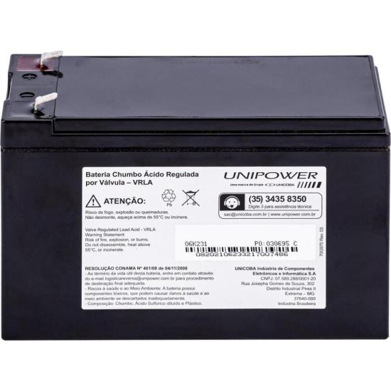 Bateria Estacionária Selada 12V 7Ah VRLA UP1270E Unipower por 120,00 à vista no boleto/pix ou parcele em até 4x sem juros. Compre na loja Mundomax!