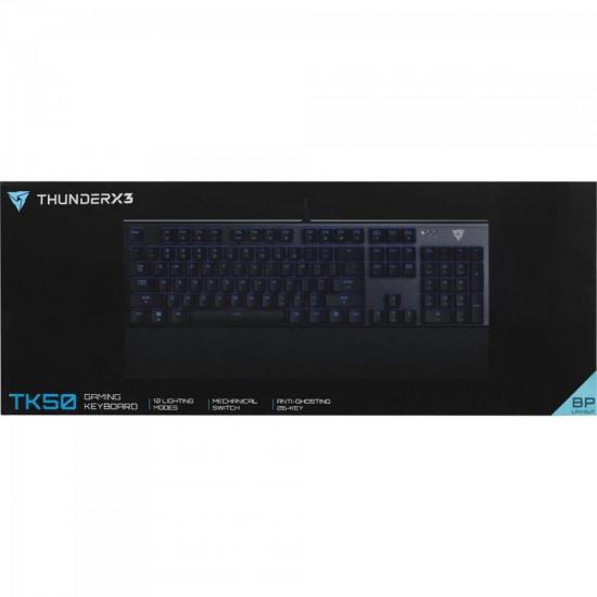 Teclado Mecanico Gamer USB TK50 Preto THUNDERX3 por 339,90 à vista no boleto/pix ou parcele em até 10x sem juros. Compre na loja Mundomax!