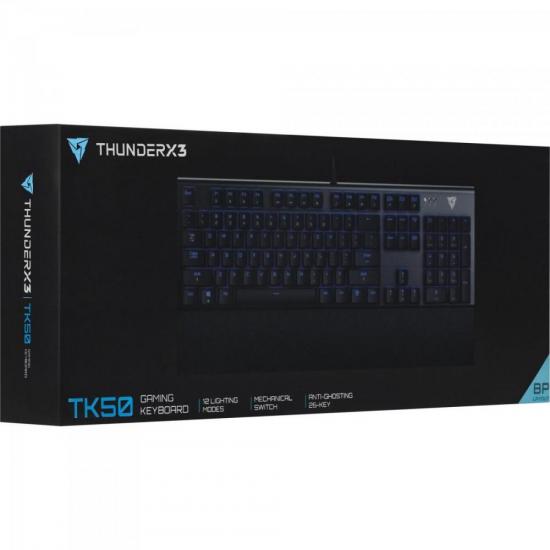 Teclado Mecanico Gamer USB TK50 Preto THUNDERX3 por 339,90 à vista no boleto/pix ou parcele em até 10x sem juros. Compre na loja Mundomax!