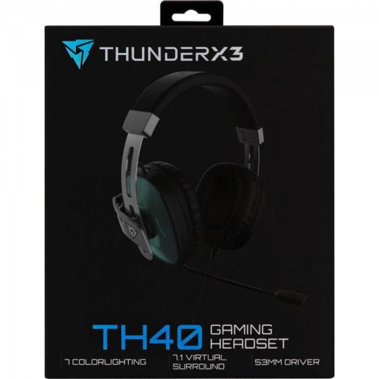 Headset Gamer Profissional 7.1 TH40 Preto THUNDERX3 por 391,90 à vista no boleto/pix ou parcele em até 10x sem juros. Compre na loja Mundomax!