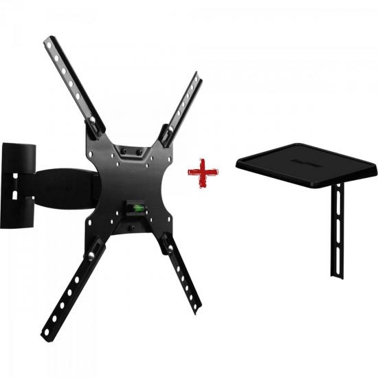 Suporte Articulado TV/Conversor 23\" a 55\" SBRP137 COMBO 2x1 BRASFORMA por 0,00 à vista no boleto/pix ou parcele em até 1x sem juros. Compre na loja Mundomax!