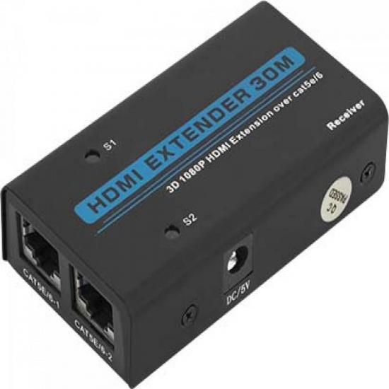 Extensor de HDMI 1080P 3D com LAN RJ45 30m CB0332 Preto RONTEK por 239,99 à vista no boleto/pix ou parcele em até 9x sem juros. Compre na loja Mundomax!