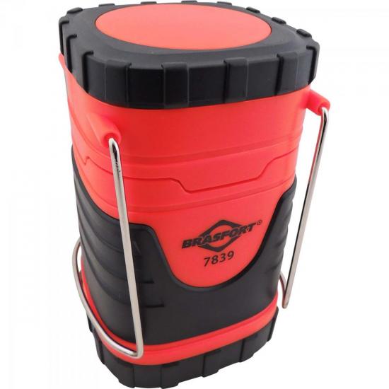 Lampião Retrátil LED Vermelho/Preto Brasfort por 56,00 à vista no boleto/pix ou parcele em até 2x sem juros. Compre na loja Mundomax!