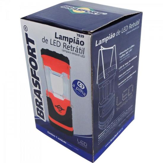 Lampião Retrátil LED Vermelho/Preto Brasfort por 56,00 à vista no boleto/pix ou parcele em até 2x sem juros. Compre na loja Mundomax!