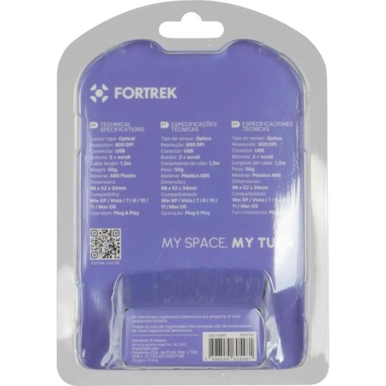 Mouse Fortrek OML-101 USB 800 Dpi Preto FK 411M por 14,95 à vista no boleto/pix ou parcele em até 1x sem juros. Compre na loja Fortrek!