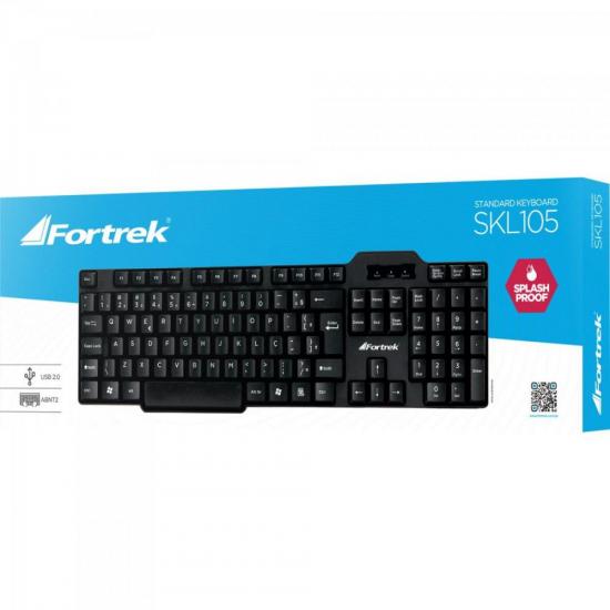Teclado Standard USB SKL-105 Preto FORTREK por 25,90 à vista no boleto/pix ou parcele em até 1x sem juros. Compre na loja Mundomax!