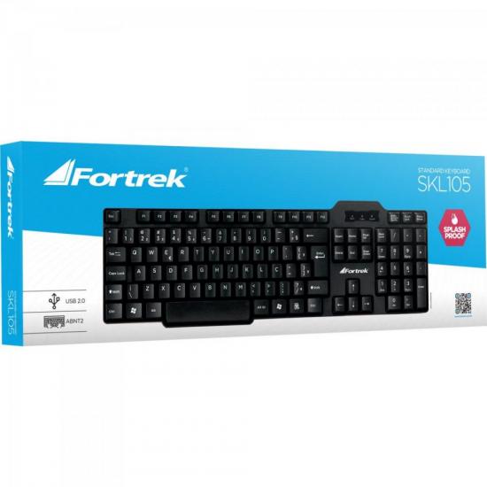 Teclado Standard USB SKL-105 Preto FORTREK por 25,90 à vista no boleto/pix ou parcele em até 1x sem juros. Compre na loja Mundomax!