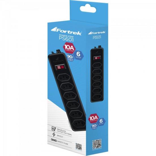 Filtro de Linha 10A PS-601 Preto FORTREK por 0,00 à vista no boleto/pix ou parcele em até 1x sem juros. Compre na loja Mundomax!