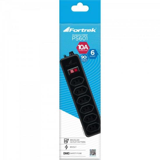 Filtro de Linha 10A PS-601 Preto FORTREK por 0,00 à vista no boleto/pix ou parcele em até 1x sem juros. Compre na loja Mundomax!