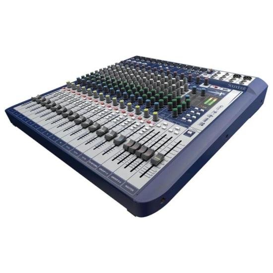 Mesa de Som Soundcraft Signature Analógica 16 Canais Preto/Azul por 4.723,00 à vista no boleto/pix ou parcele em até 12x sem juros. Compre na loja Mundomax!