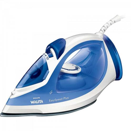 Ferro a Vapor 2000W 127V EASY SPEED RI2047/22 Branco/Azul PHILIPS WALITA por 0,00 à vista no boleto/pix ou parcele em até 1x sem juros. Compre na loja Mundomax!