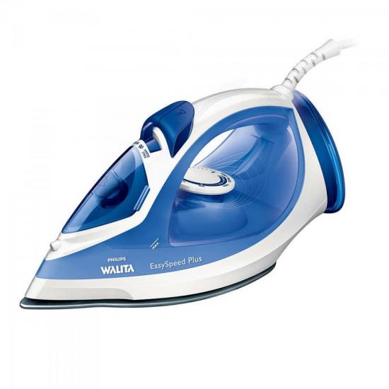 Ferro a Vapor 220V EASY SPEED RI2047/24 Branco/Azul PHILIPS WALITA por 0,00 à vista no boleto/pix ou parcele em até 1x sem juros. Compre na loja Mundomax!