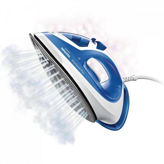 Ferro a Vapor 220V EASY SPEED RI2047/24 Branco/Azul PHILIPS WALITA por 0,00 à vista no boleto/pix ou parcele em até 1x sem juros. Compre na loja Mundomax!