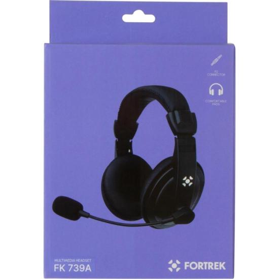 Fone de Ouvido Fortrek HSL102 Multimídia Com Microfone Preto FK 739A por 48,28 à vista no boleto/pix ou parcele em até 1x sem juros. Compre na loja Fortrek!