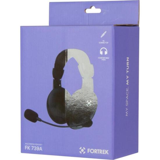 Fone de Ouvido Fortrek HSL102 Multimídia Com Microfone Preto FK 739A por 48,28 à vista no boleto/pix ou parcele em até 1x sem juros. Compre na loja Fortrek!