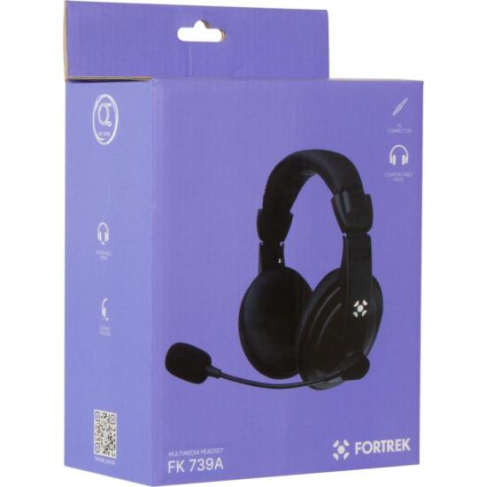 Fone de Ouvido Fortrek HSL102 Multimídia Com Microfone Preto FK 739A por 48,28 à vista no boleto/pix ou parcele em até 1x sem juros. Compre na loja Fortrek!