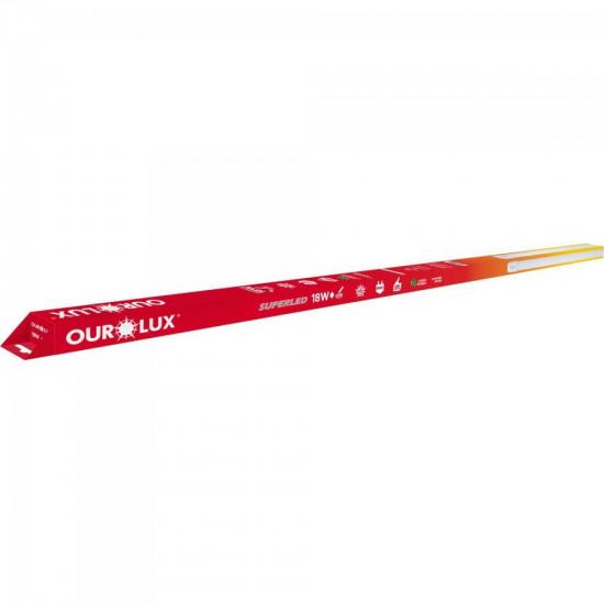 Lâmpada LED 18W Bivolt 6.500K Superled Tube Glass Branca Fria OUROLUX por 0,00 à vista no boleto/pix ou parcele em até 1x sem juros. Compre na loja Mundomax!