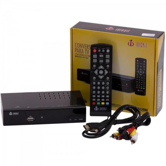 Conversor Digital Terrestre ITV-500 Preto INFOKIT por 0,00 à vista no boleto/pix ou parcele em até 1x sem juros. Compre na loja Mundomax!