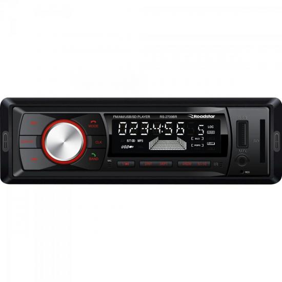 Auto Rádio USB/AM/FM/Bluetooth RS-2709BR Preto ROADSTAR (62939)
