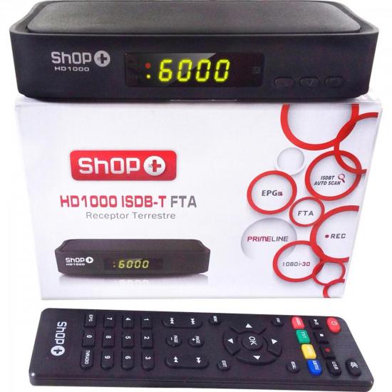 Conversor Digital Terrestre HD1000 Preto SHOP+ Nc por 0,00 à vista no boleto/pix ou parcele em até 1x sem juros. Compre na loja Mundomax!