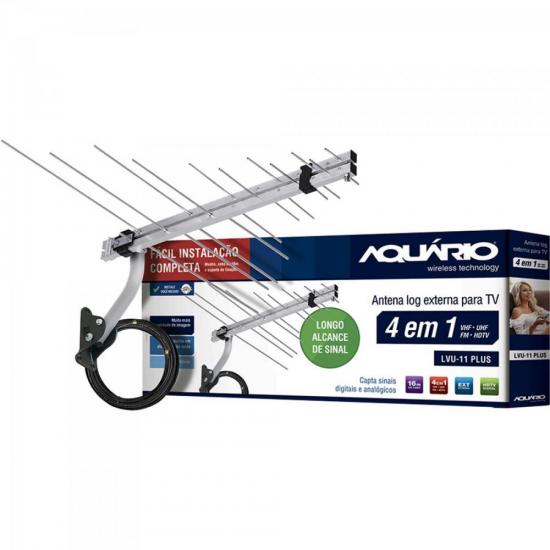 Kit Antena Log Externa TV 4 em 1 VHF/UHF/FM/HDTV LVU-11 PLUS AQUÁRIO por 0,00 à vista no boleto/pix ou parcele em até 1x sem juros. Compre na loja Mundomax!