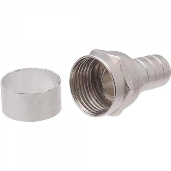 Conector F com Anel Para Crimpar RG6 Cromado MXT por 18,90 à vista no boleto/pix ou parcele em até 1x sem juros. Compre na loja Mundomax!