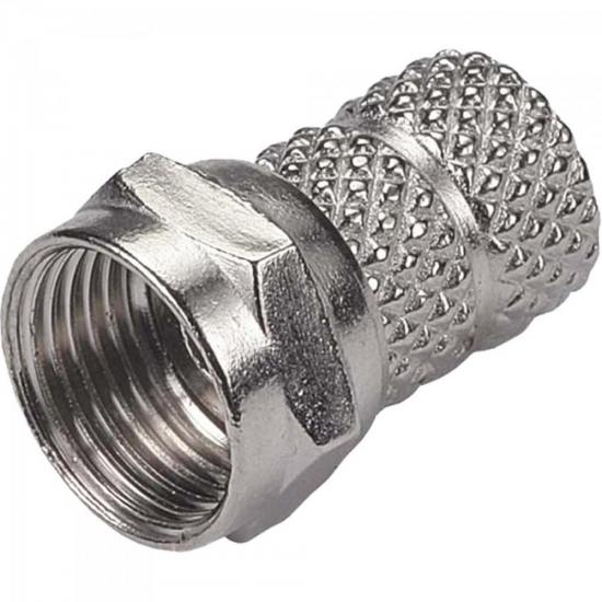Conector F de Rosca RG59 Cromado MXT por 0,00 à vista no boleto/pix ou parcele em até 1x sem juros. Compre na loja Mundomax!
