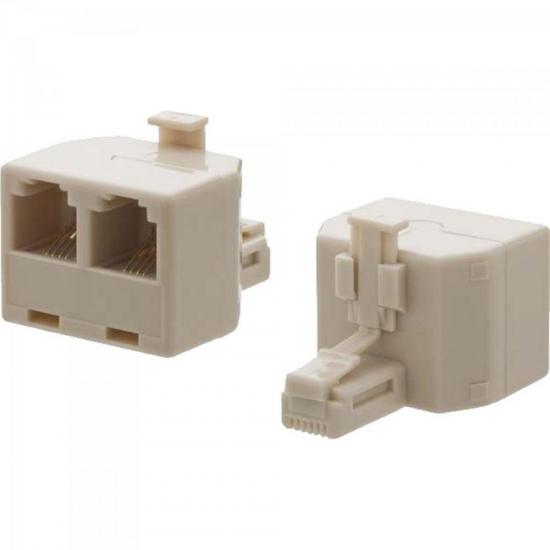 Adaptador RJ11 Para 2 RJ11 Bege MXT por 0,00 à vista no boleto/pix ou parcele em até 1x sem juros. Compre na loja Mundomax!