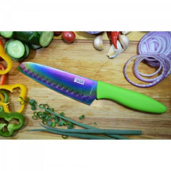 Kit 4 Facas em Aço Inox Revestidas em Titânio YUZE por 0,00 à vista no boleto/pix ou parcele em até 1x sem juros. Compre na loja Mundomax!