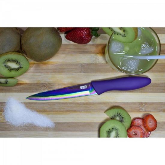 Kit 4 Facas em Aço Inox Revestidas em Titânio YUZE por 0,00 à vista no boleto/pix ou parcele em até 1x sem juros. Compre na loja Mundomax!