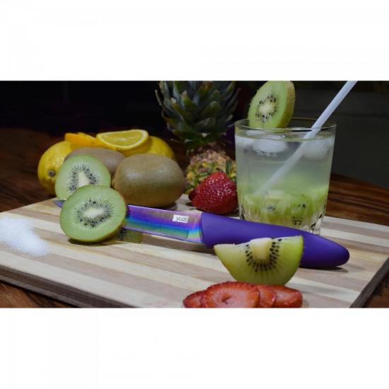 Kit 4 Facas em Aço Inox Revestidas em Titânio YUZE por 0,00 à vista no boleto/pix ou parcele em até 1x sem juros. Compre na loja Mundomax!