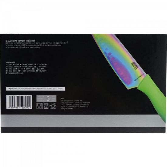 Kit 4 Facas em Aço Inox Revestidas em Titânio YUZE por 0,00 à vista no boleto/pix ou parcele em até 1x sem juros. Compre na loja Mundomax!