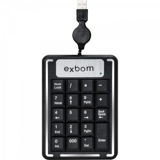 Teclado Numérico USB Cabo Retrátil BK-N20 Preto EXBOM por 0,00 à vista no boleto/pix ou parcele em até 1x sem juros. Compre na loja Mundomax!