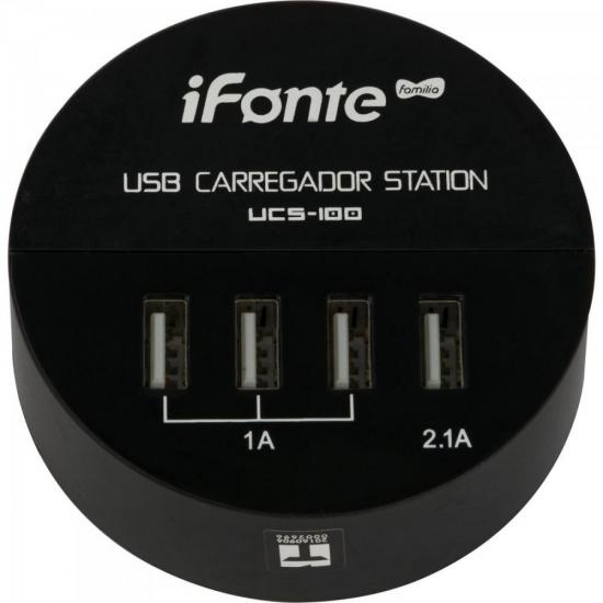 Carregador USB 4 Portas UCS-100 Preto EXBOM por 0,00 à vista no boleto/pix ou parcele em até 1x sem juros. Compre na loja Mundomax!