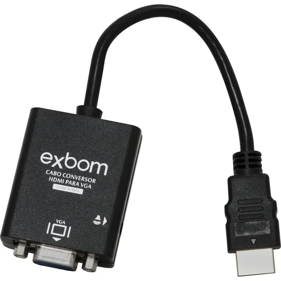 Cabo Conversor HDMI x VGA com Áudio CC-HV100 Preto EXBOM (63174)