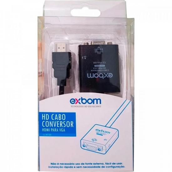 Cabo Conversor HDMI x VGA com Áudio CC-HV100 Preto EXBOM por 24,90 à vista no boleto/pix ou parcele em até 1x sem juros. Compre na loja Mundomax!